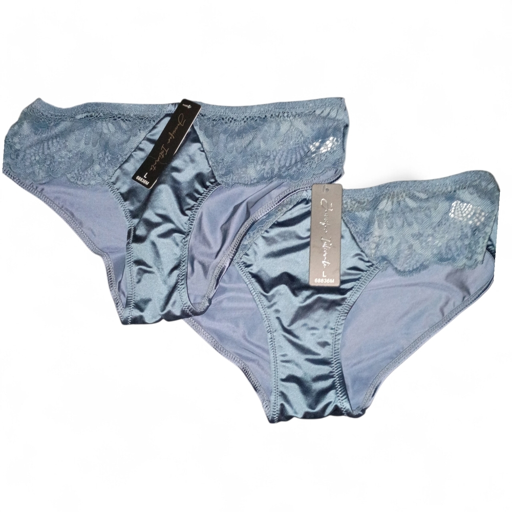 Elegant Blue Lace Trim Panties